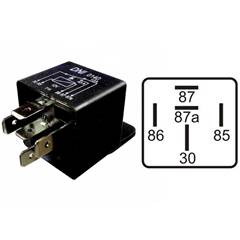 Rele 5 Pinos 40a 12v C/Suporte Fixação