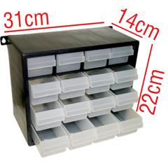 Organizador com 16 Gavetas Medias 310x140x220m