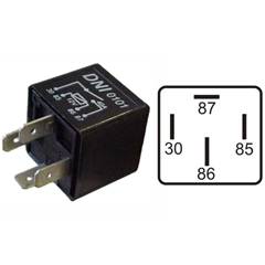 Rele Auxiliar 12v 40a 4 Terminal Sem Suporte Invertido