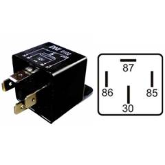 Rele Auxiliar 12v 40a 4 Terminal Com Suporte Universal
