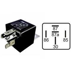 Rele Auxiliar 12v 30/40a 5 Terminal Com Suporte
