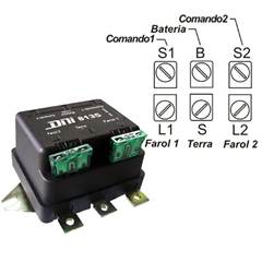 Rele Duplo Farol 12v 500w Com Parafuso Externo Universal
