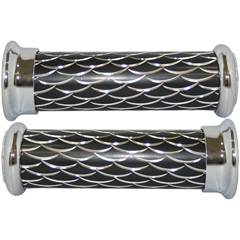 Manopla Aluminium Preta/Cromada