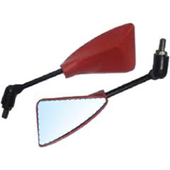 Retrovisor Esportivo Coral Vermelha Articulado - Par