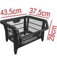 Cesto Plástico Expositor Prático Preto