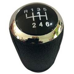 Bola Alavanca Cambio Cruze 6 Marchas Com Acrílico Preto Aro Cromado