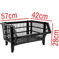 Cesto Médio Preto Empilhavel