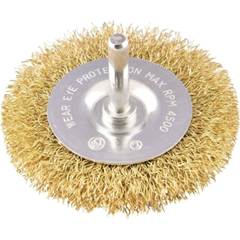Escova Circular Com Haste 75mmx10mm Aço Latonado