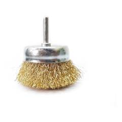Escova Circular Com Haste Aço Latonado 75mm