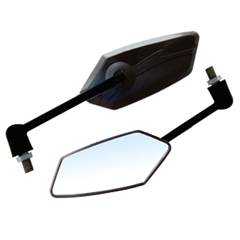 Retrovisor Silver Base Preta Articulado  Par