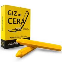 Giz de Cera Amarelo Para Demarcacao de Pneus Caixa com 12 Unidades