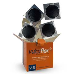 Remendo Reparo Para Camara de Ar a Frio Redondo V-01 Preto 60mm Vulcaflex