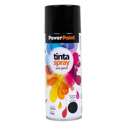 Tinta Spray Uso Geral Preto Brilhante 350ml PowePaint