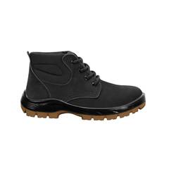 Botina Nobuck Cor Preta 3 Gomos CP092 Numero 44