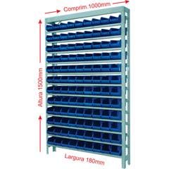 Estante Completa com 108 Gavetas Nº 3 Azul
