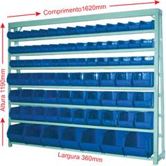 Estante Mista Completa com 82 Gavetas Azul